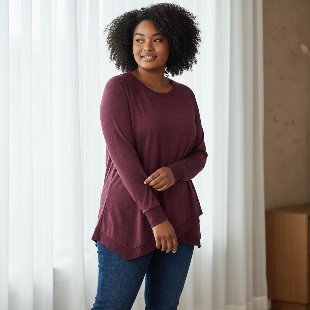 Threads 4 Thought Maroon Long Sleeve Top